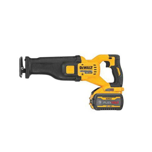 DeWALT® DCS389X1 Brushless Cordless Reciprocating Saw Kit, 1-1/8 in L Stroke, 0 to 3000 spm, 60 V DC, 17.725 in OAL, Straight Stroke