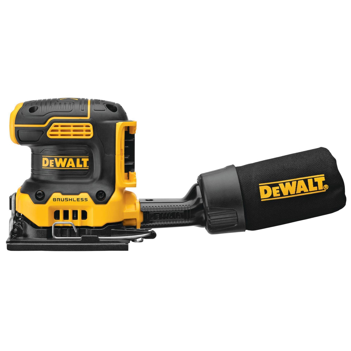 DeWALT® DCW200B Brushless Cordless Variable Speed Sander, 5-19/64 in Dia Wheel, 1/4 in Arbor/Shank, 20 V DC, 8000 to 14000 opm, Li-Ion Battery