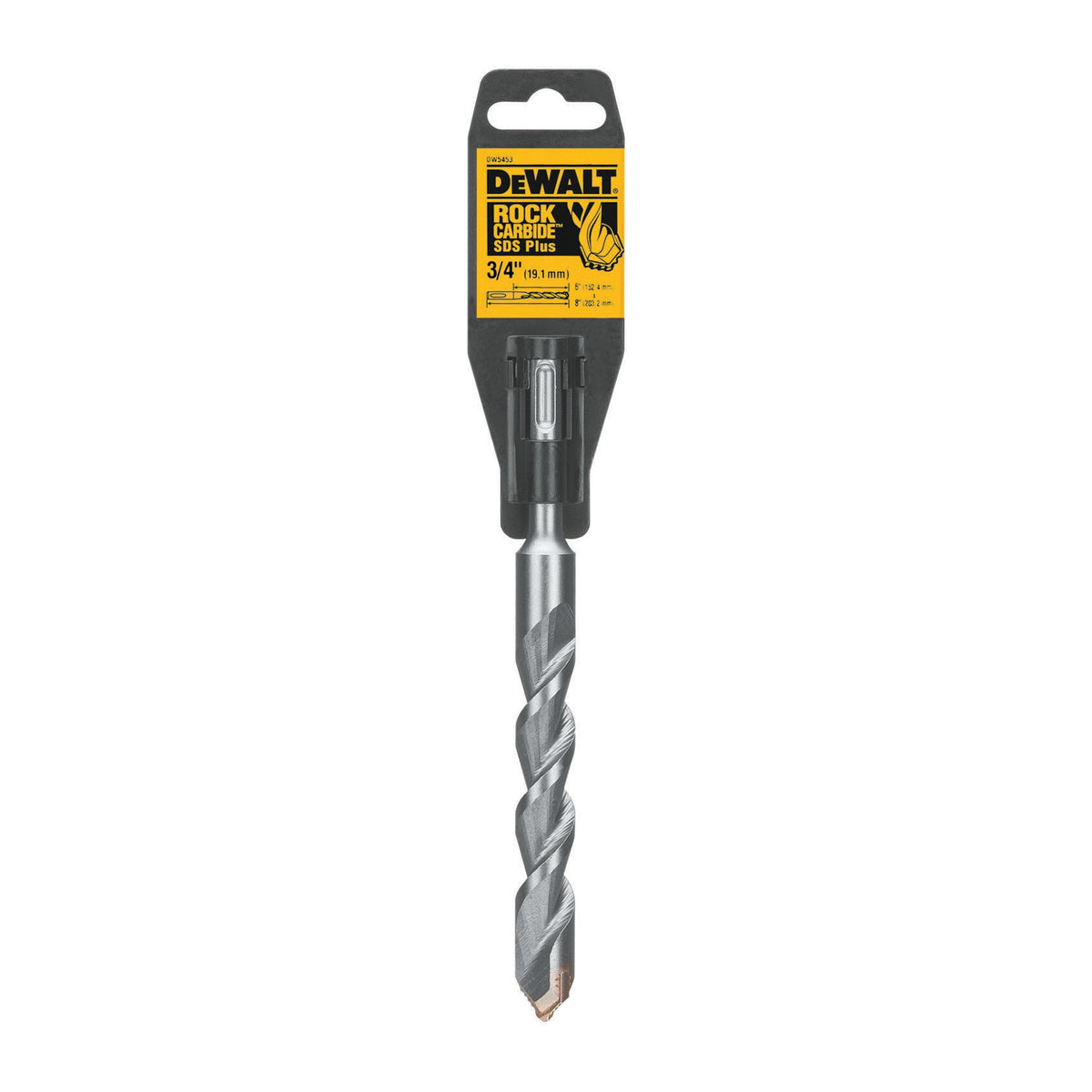 DeWALT® DW5453 Masonry Drill Bit, 3/4 in Drill Bit, 25/64 in SDS-Plus Shank, 6 in D Cutting, Carbide Cutting Edge, 8 in OAL