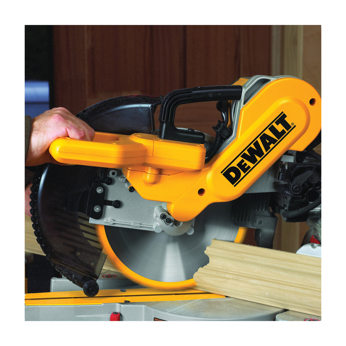 Black+Decker® DW717 Double Bevel Heavy Duty Sliding Compound Miter Saw, 10 in Dia Blade, 5/8 in, 1 in Arbor/Shank, 14 in, 2 x 12 in at 90 deg Cross Cut Cutting, 4 in H x 8 in W at 45 deg Miter, 2 x 12 at 45 deg Bevel