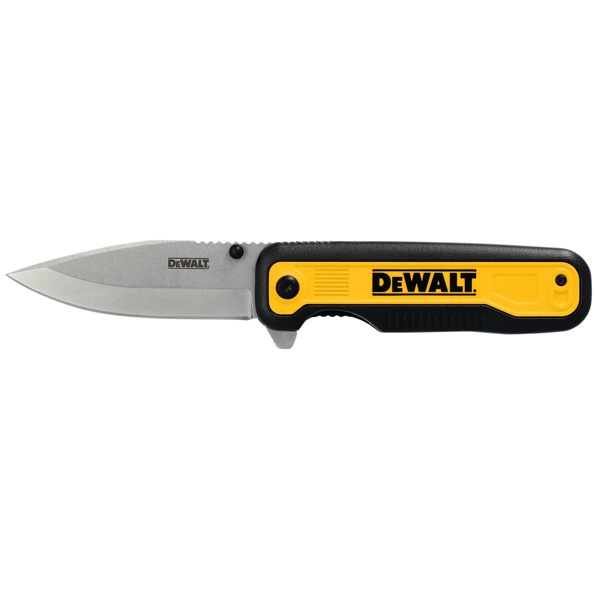 DeWALT® DWHT10993 Pocket Knife, Stainless Steel Blade Beveled Edge Blade, 3.3 in L Blade, Flip/Press Opening