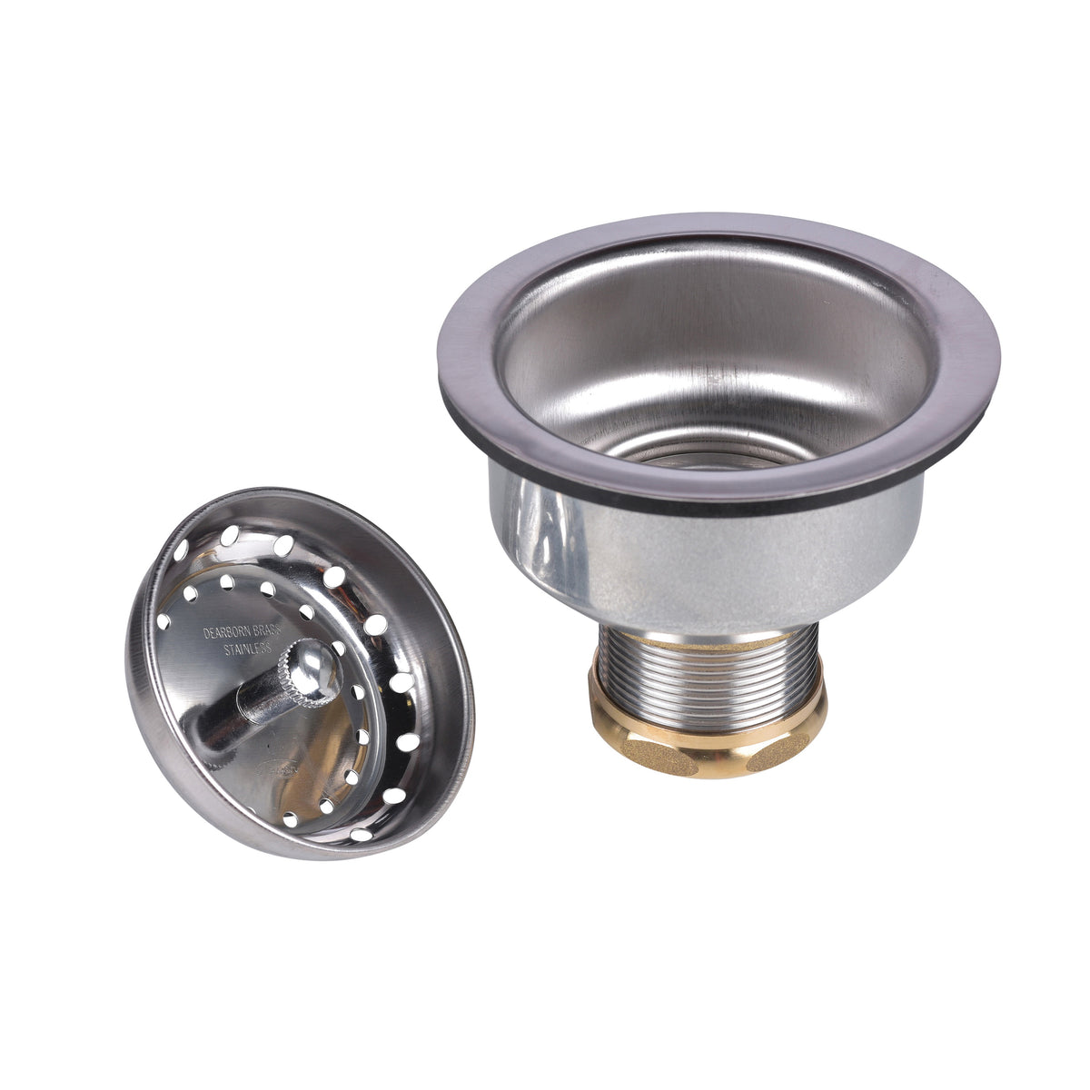 Dearborn® 18BN Sink Basket Strainer, 3-3/4 in OAL, Stainless Steel, Polished Chrome, Import