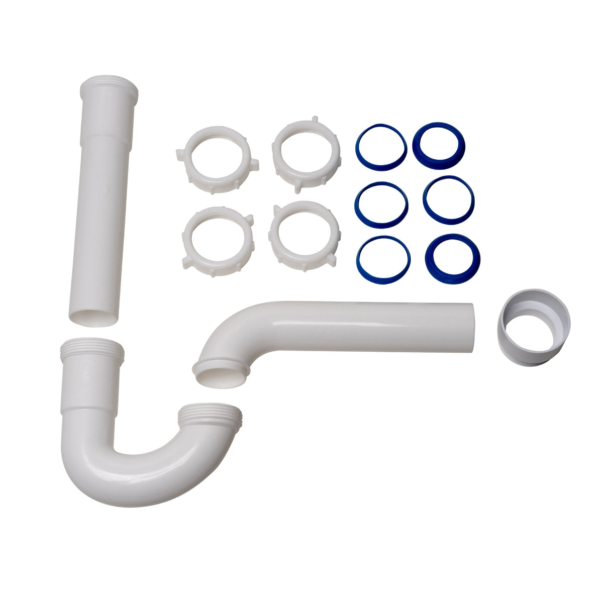 Dearborn® P9715 P-Trap With Threaded PVC Adapter, Reversible J-Bend and 8 in Extension Tube, 1-1/2 in Nominal, PVC, Domestic
