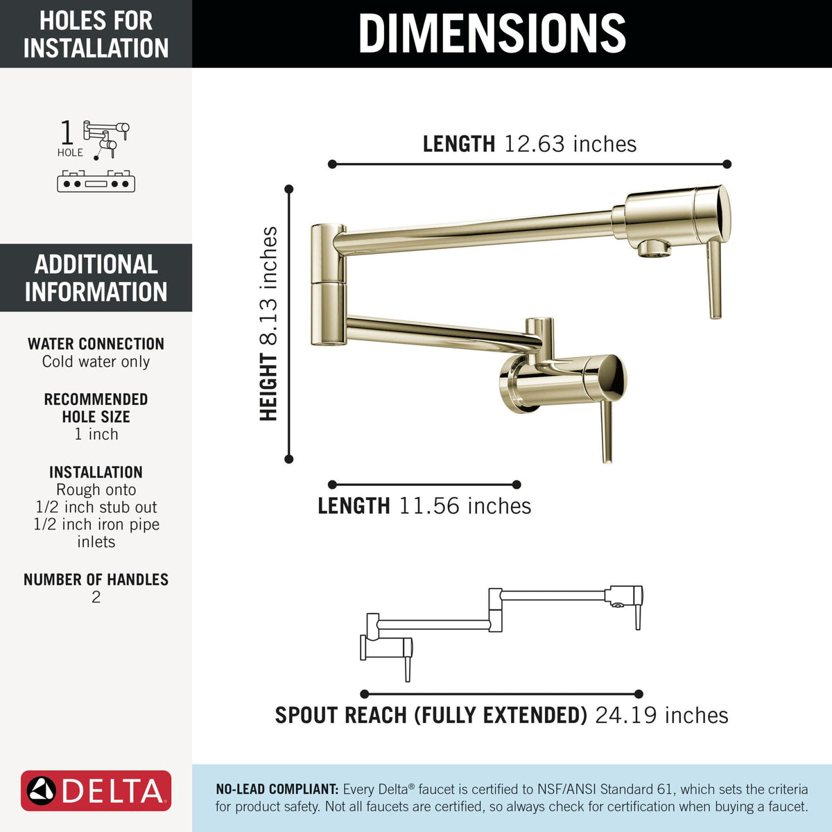 Pot Filler - Polished Nickel
