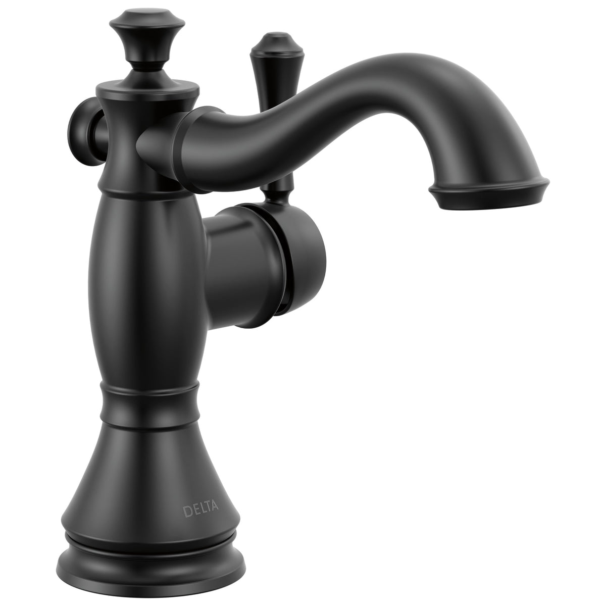 DELTA® 597LF-BLMPU Cassidy® Bathroom Faucet, Commercial/Residential, 1.2 gpm Flow Rate, 5-1/16 in H Spout, 1 Handles, Pop-Up Drain, 1 Faucet Holes, Matte Black