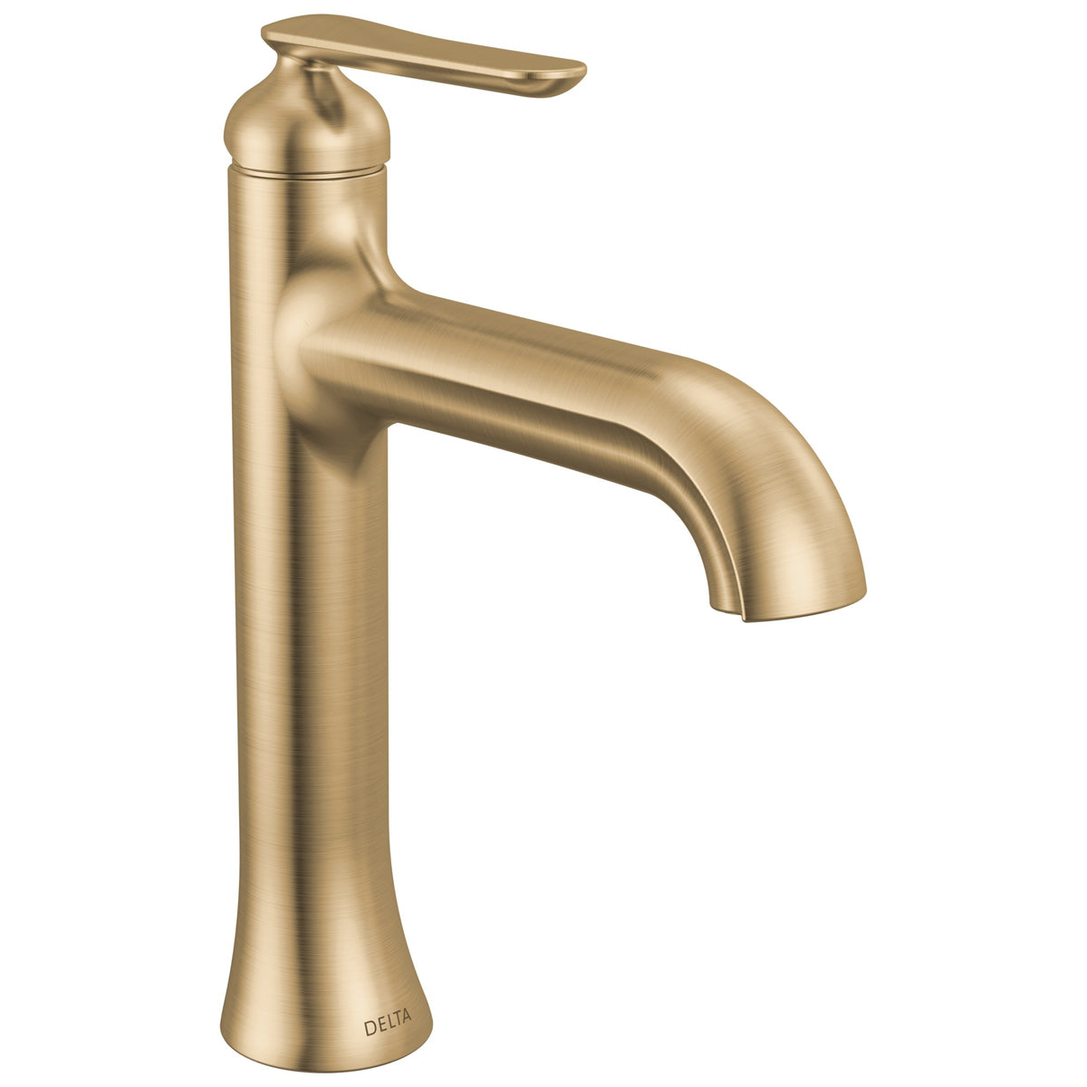 DELTA® 645-CZ-PR-DST Bonacci™ Mid-Height Bathroom Faucet, Commercial/Residential, 1.2 gpm Flow Rate, 5-5/16 in H Spout, 1 Handles, 1 Faucet Holes, Lumicoat® Champagne Bronze