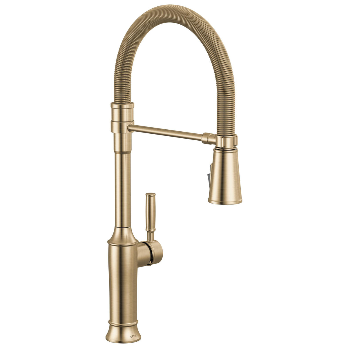DELTA® 9684-CZ-PR-DST Renaldi Spring Faucet, 1.8 gpm Flow Rate, Lumicoat Champagne Bronze, 1 Handles, 1, 3 Faucet Holes