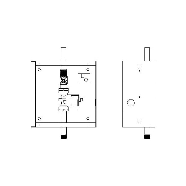 Commercial Teck® 1600T9003RI Valve Rough-In Only, For Use With Model 1600T9001TR Hardwire Electronic Concealed Valve, Brass, Polished Chrome, Import