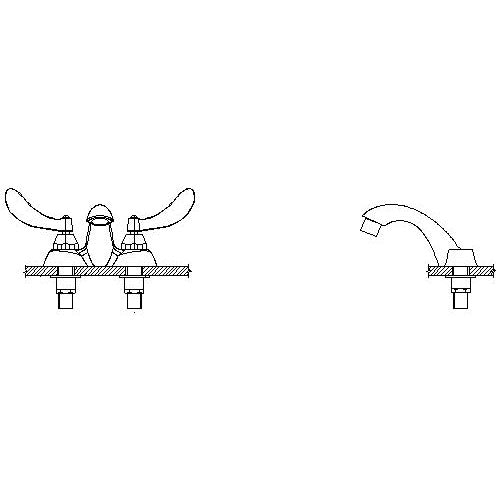 Commercial 21T134 TECK® Deckmount Sink Faucet, Polished Chrome, 2 Handles, 1.5 gpm Flow Rate
