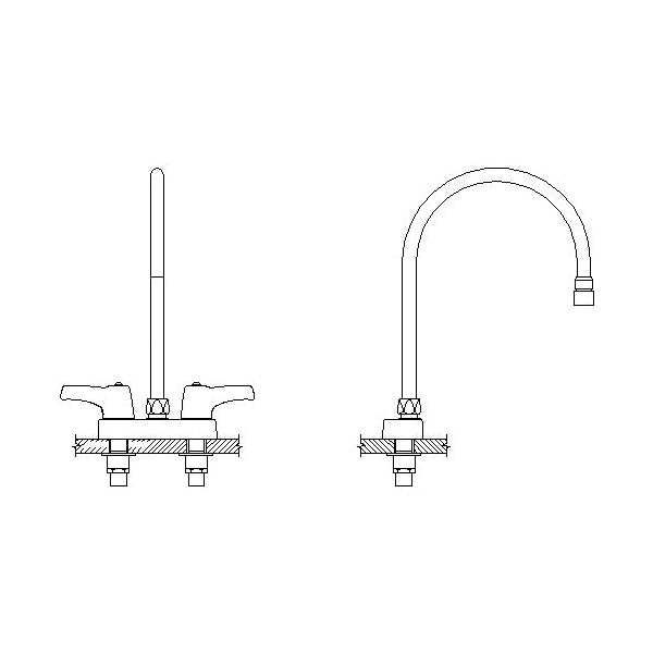 TECK Heavy Duty Lavatory Sink Faucet, 2-Handle, NPSM, 6.7 in