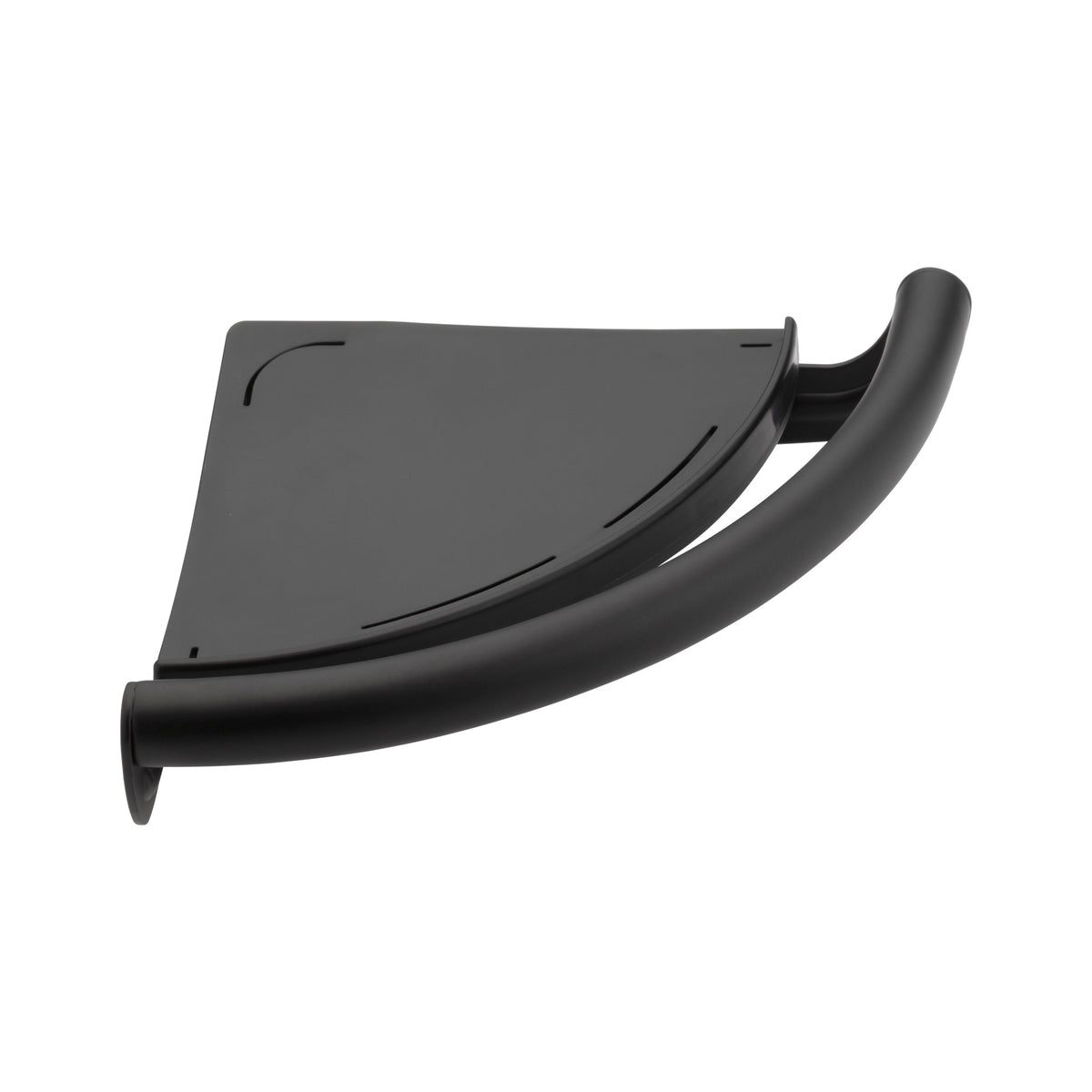 Contemporary Corner Shelf with Assist Bar - Matte Black