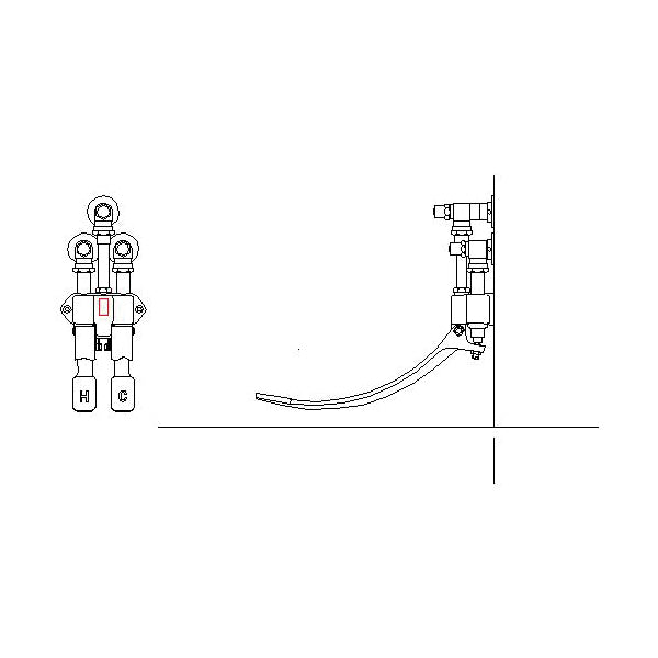 Double-Pedal Surgeon Scrub-Up Valve - Wall Mount - Brass