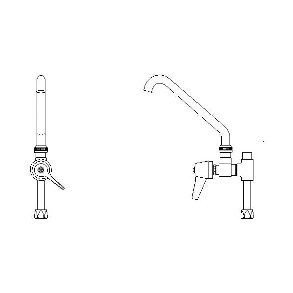 55C1 - Pre-Rinse Kitchen Faucet - 1.5 GPM - Deck/Wall