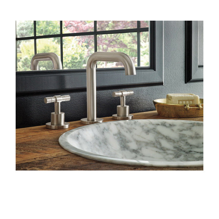 Brizo® 65335LF-NKLHP Litze™ Widespread Lavatory Faucet, Commercial, 1.5 gpm Flow Rate, 5 in H Spout, 6 to 16 in Center, Luxe Nickel, Pop-Up Drain, Import