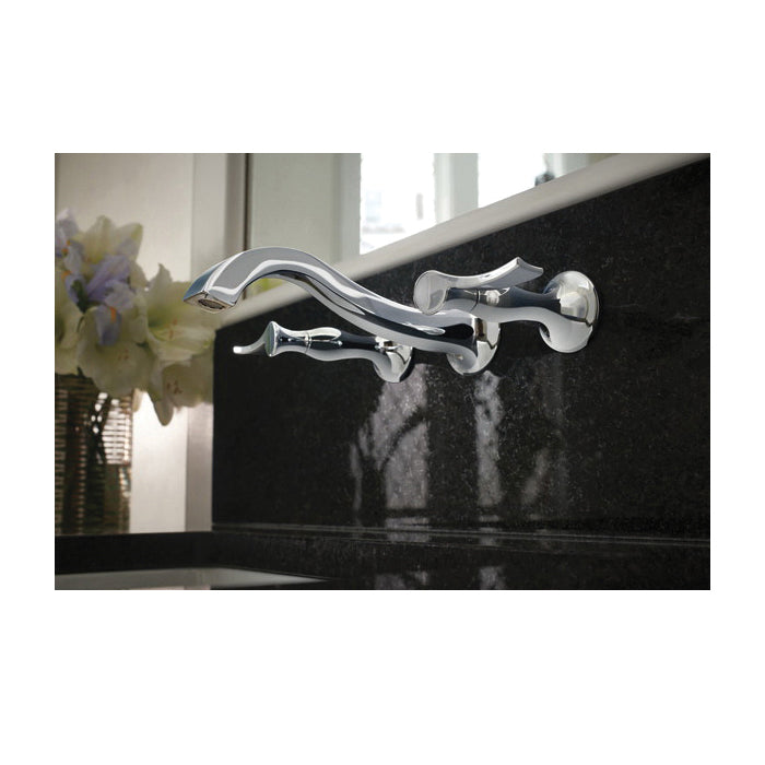 Brizo® 65890LF-PCLHP-ECO Vessel Lavatory Faucet, 8-5/8 in Reach H Spout, 8 in Center, Polished Chrome, Commercial