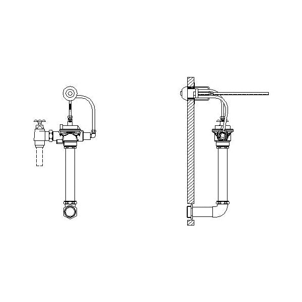 DELTA® Teck® 83T000-48 Concealed Manual Flush Valve, 25 gpm Flush Rate, 1-1/2 in Inlet, 1-1/2 in Spud, 25 psi Pressure, Polished Chrome, Import