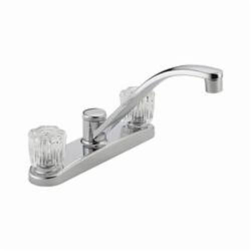 Peerless® P299201LF Kitchen Faucet, 1.8 gpm, 8 in Center, Swivel Spout, Chrome Plated, 2 Handles, Side Spray(Y/N): No, Import