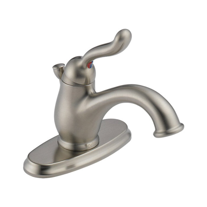 DELTA® Leland® Centerset Lavatory Faucet, Commercial, 1.5 gpm Flow Rate, 2-5/16 in H Spout, 1 Handles, Pop-Up Drain, 1/3 Faucet Holes, Function: Traditional