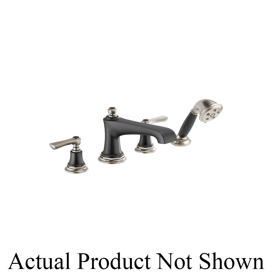 Brizo® T67460-NKBLLHP Roman Tub Faucet, Rook®, 10 to 16 in Center, Luxe Nickel/Matte Black, 2 Handles, Function: Traditional