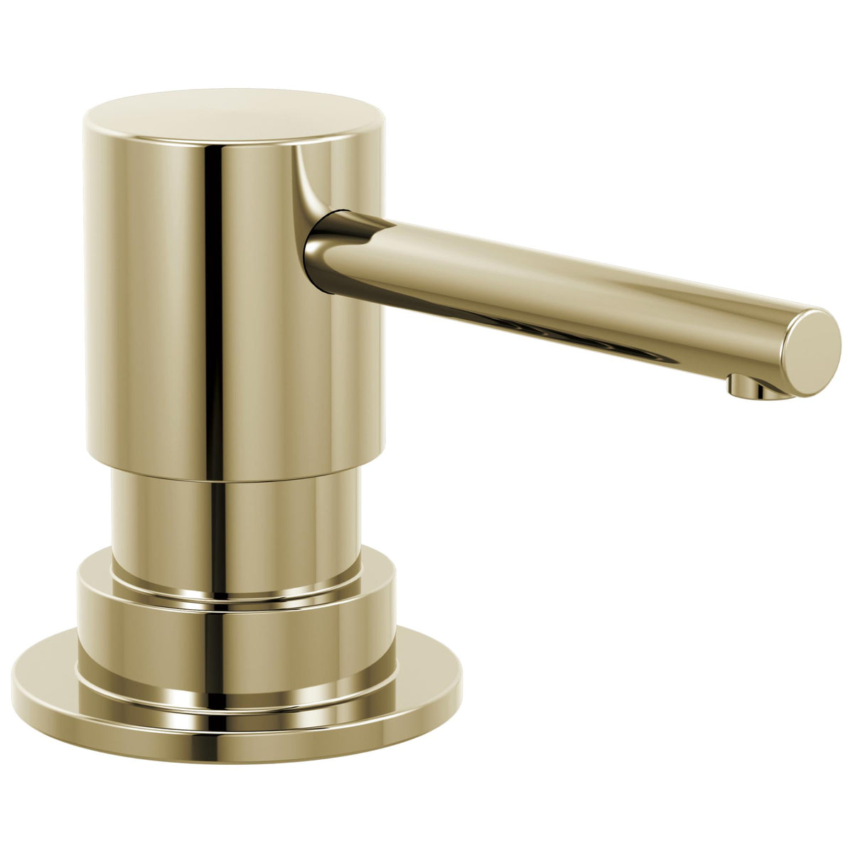 DELTA® RP100734PN Trinsic Dispenser, 13 oz Capacity, 2.63 in OAL, Deck Mount, Metal