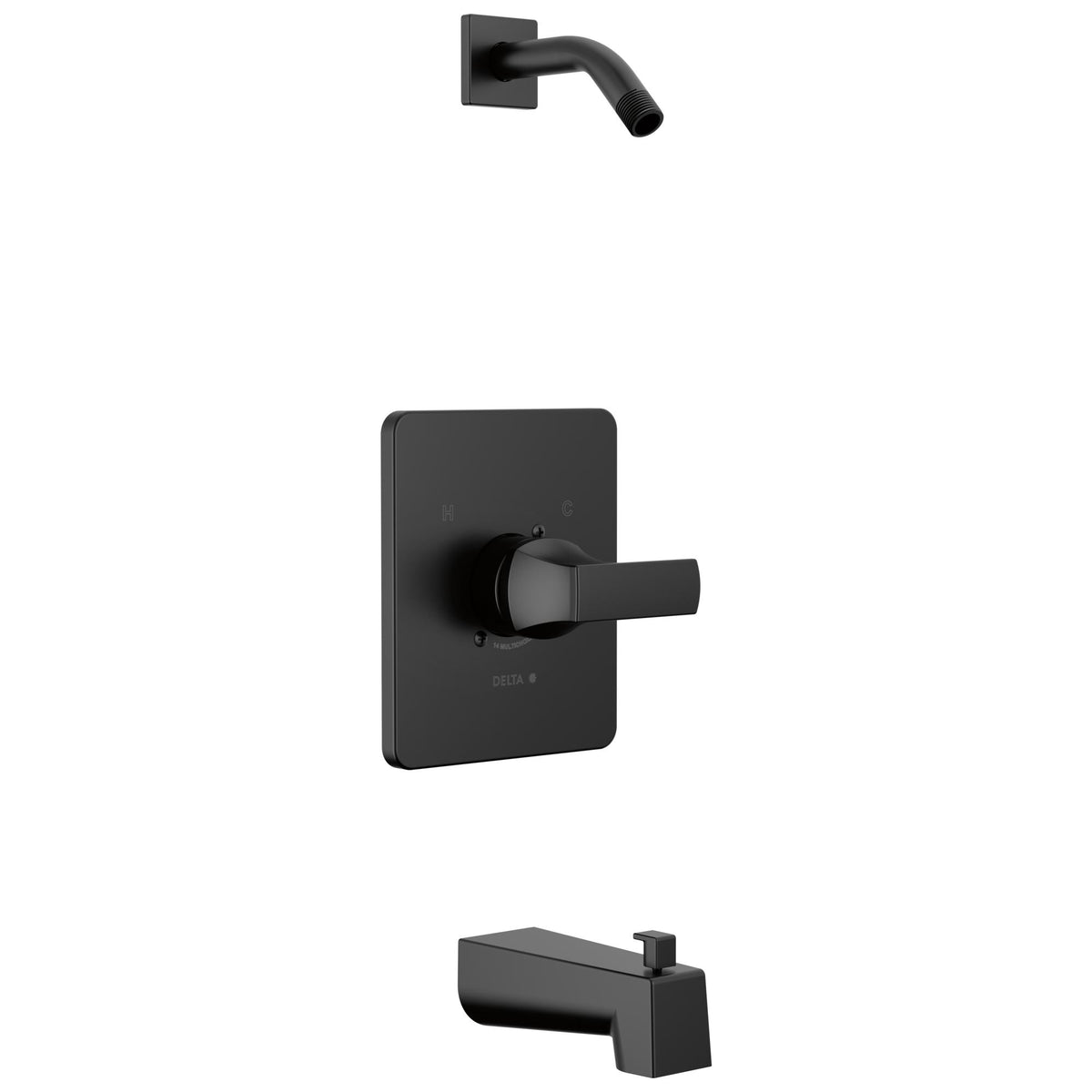 DELTA® T14437-BLLHD 14 Series Standard Tub and Shower, 1.75 gpm Shower, Matte Black