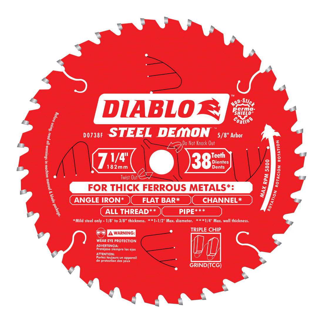 Steel Demon - Circular Saw Blade - 5/8" Arbor - 38 Teeth