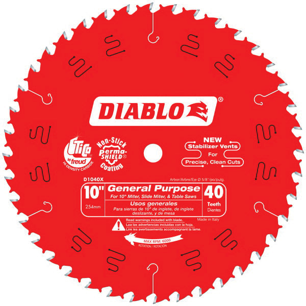 Circular Saw Blade - 10" Dia x 0.071" Thk - 40 Teeth
