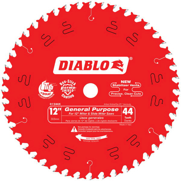 Circular Saw Blade - 12" Dia x 0.071" Thk - 44 Teeth