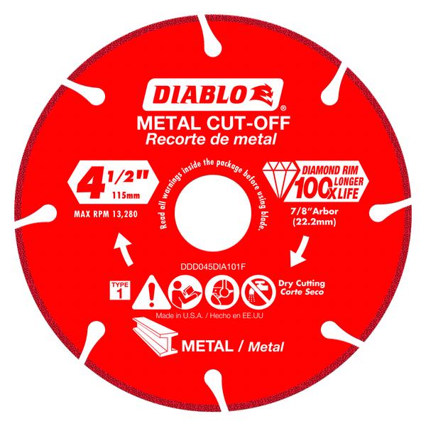 Diablo® DDD045DIA101F Cut-Off Disc, 4-1/2 in Dia