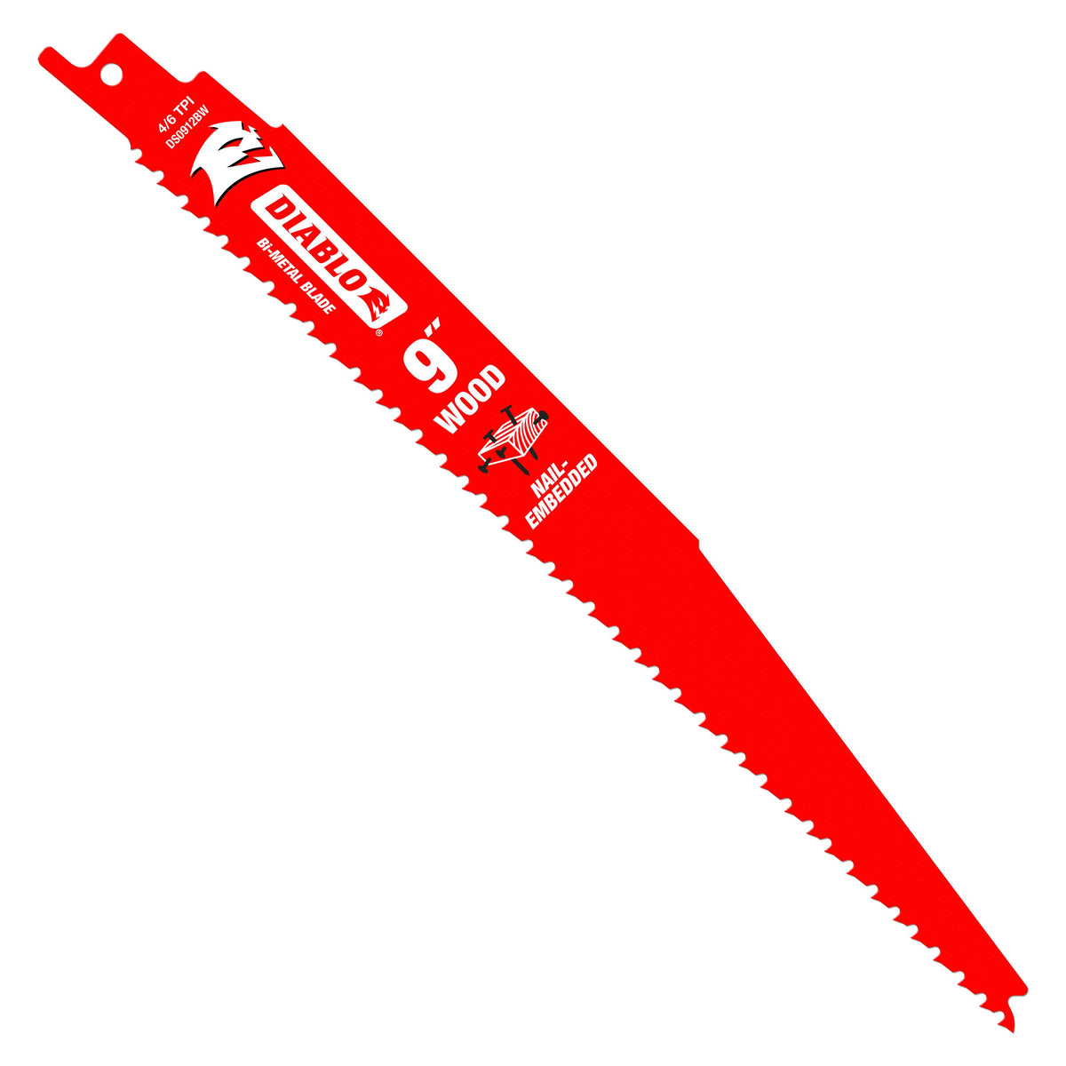 Diablo® DS0912BW2 Bi-Metal Reciprocating Saw Blade, 9 in L, 6/12 TPI