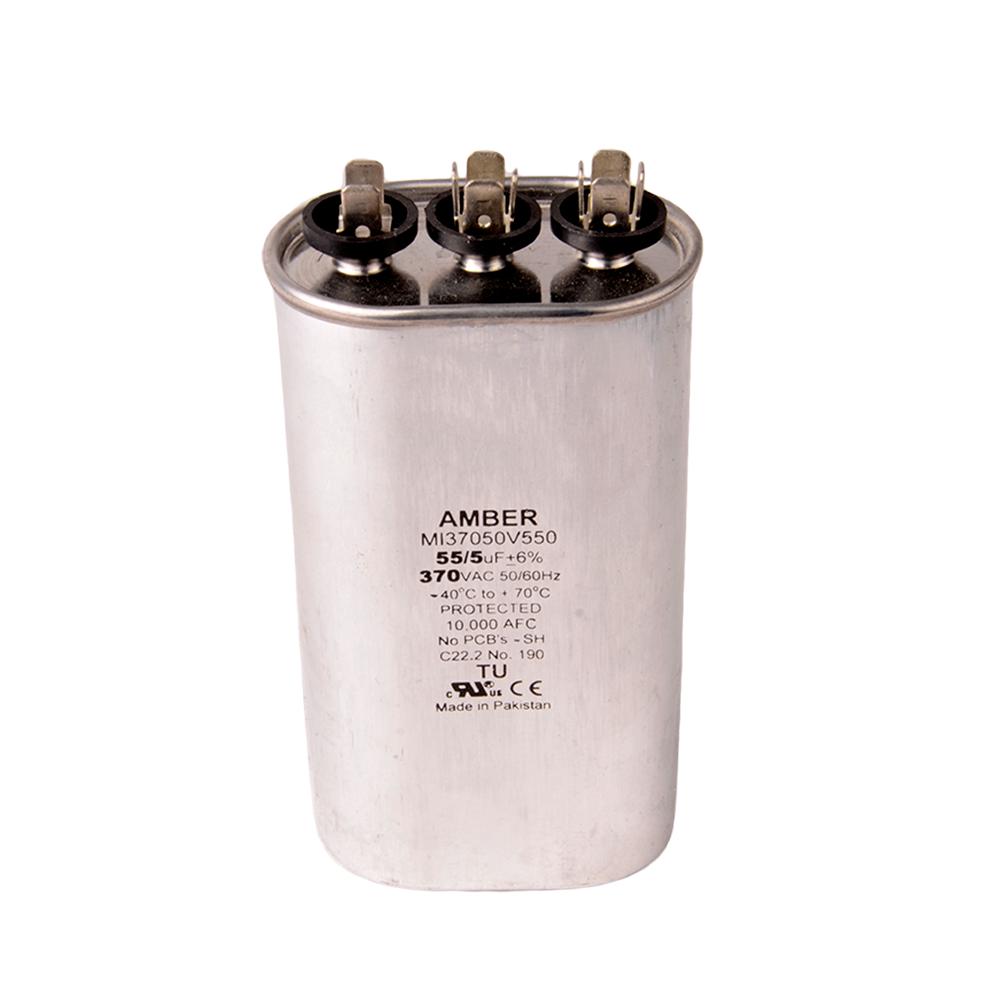 Diversitech 3GJ0555 Dual Motor Run Capacitor, 55/5 uF, 370 V AC, Oval