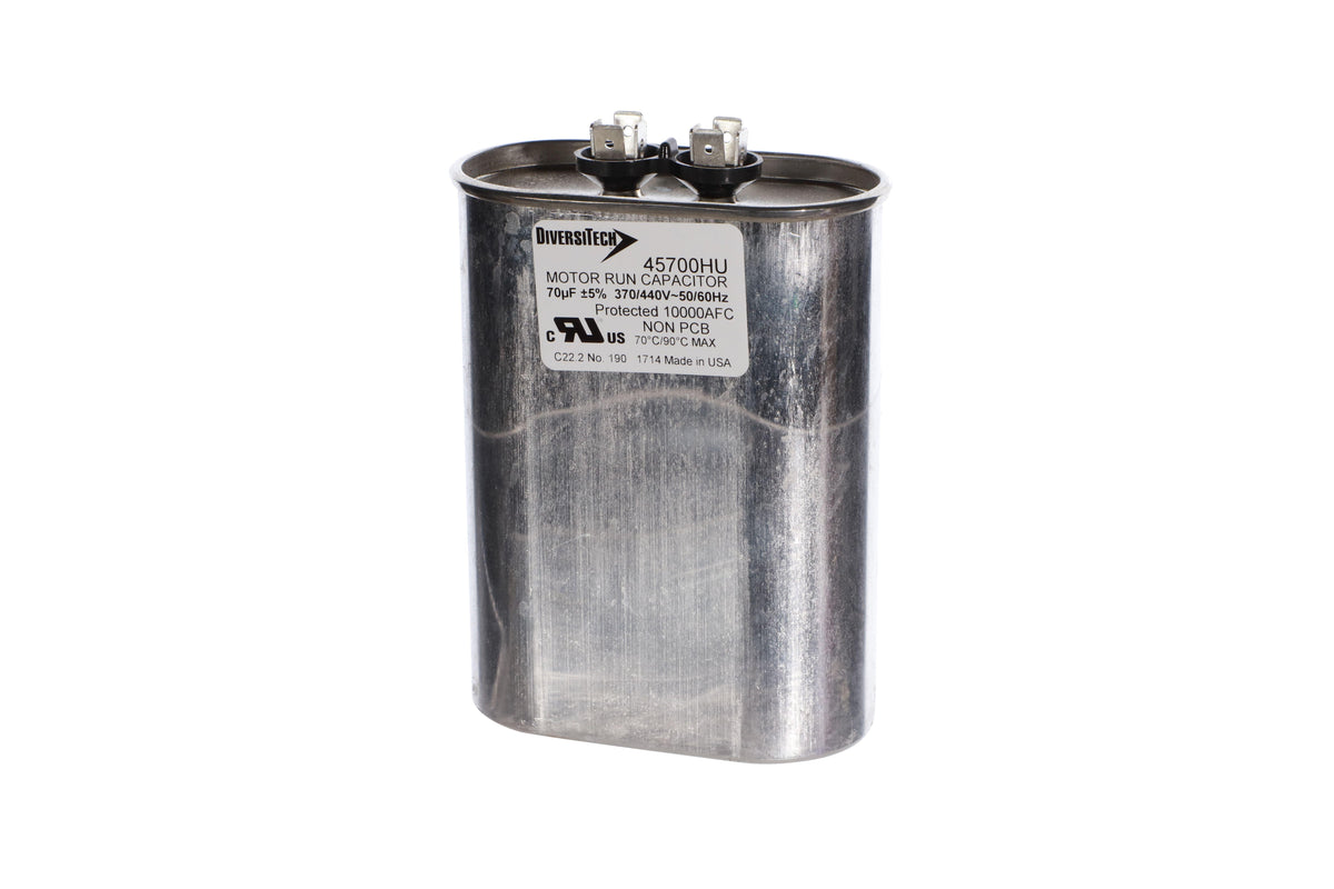 Diversitech 45700HU Single Motor Run Capacitor, 70 uF, 440 V AC, Oval