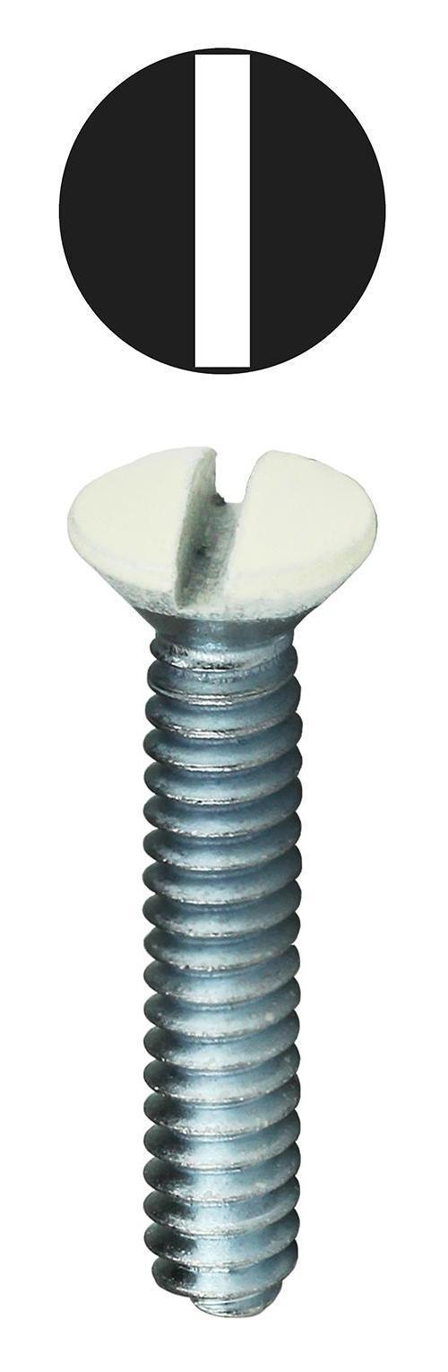 Dottie® 416IV Wall Plate Machine Screw, #6-32, 1 in OAL, Steel, Oval Head, Painted, Slotted Drive