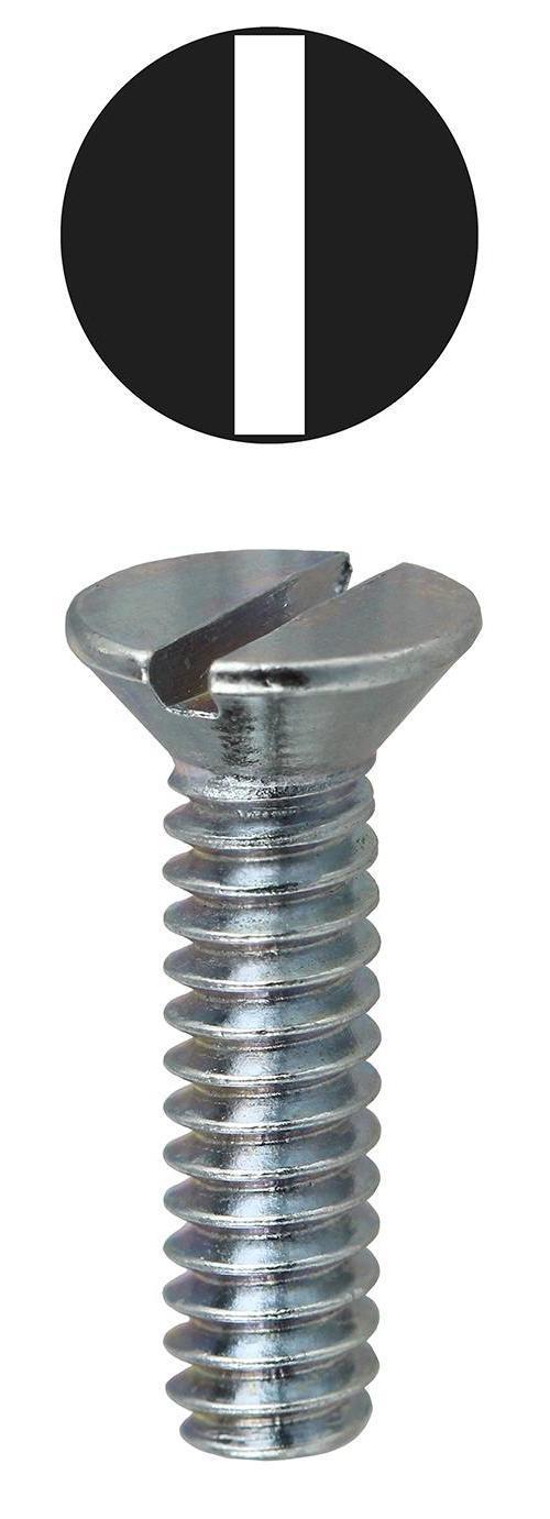 Dottie® FM63212 Machine Screw, #6-32, 1/2 in OAL, Steel, Flat Head, Zinc Plated, Slotted Drive