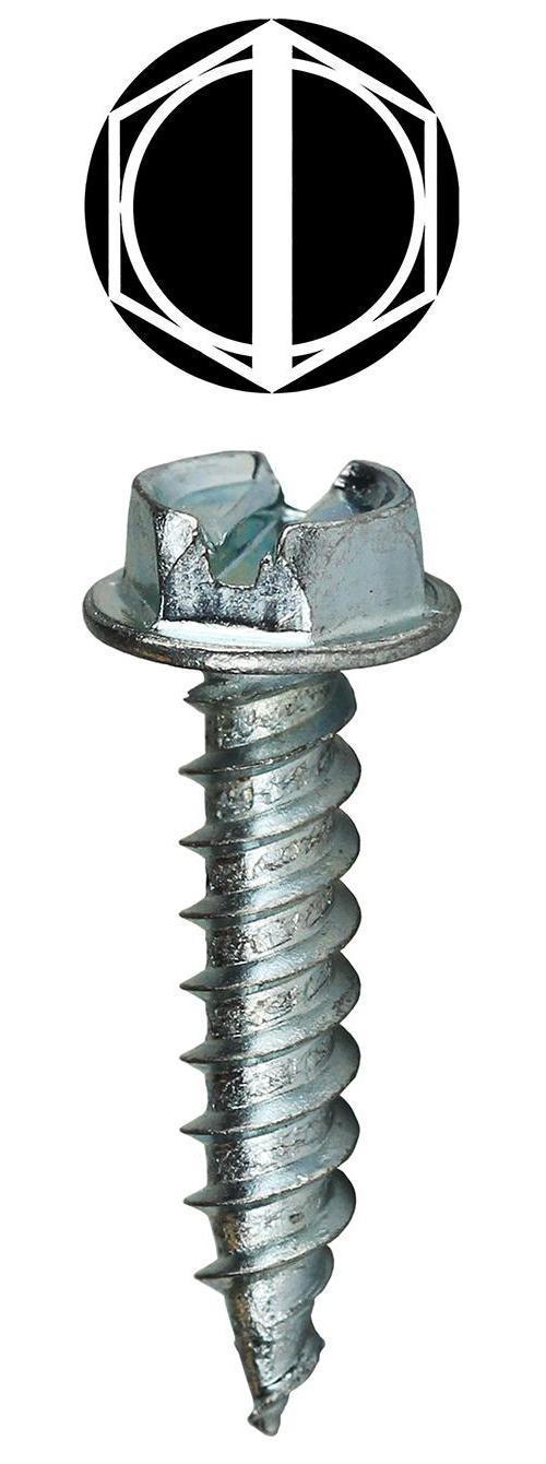 Dottie® SP812 Sharpeez Screw, #8, 1/2 in OAL, Hex Washer Head, Slotted Drive, Steel, Zinc Plated