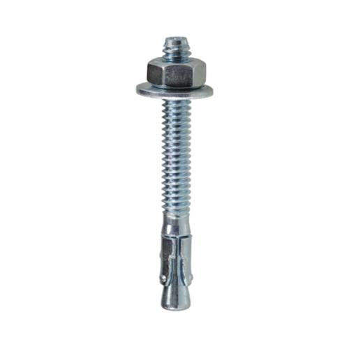 Dottie® W12334 Fully Threaded Wedge Anchor, 1/2 in Dia, 3-3/4 in OAL, 2-3/8 in L Thread, Steel, Zinc Plated