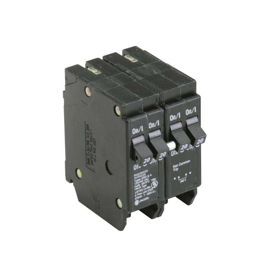 Quadplex - Type Bq Ctl Circuit Breaker - Plug-On - 20 A