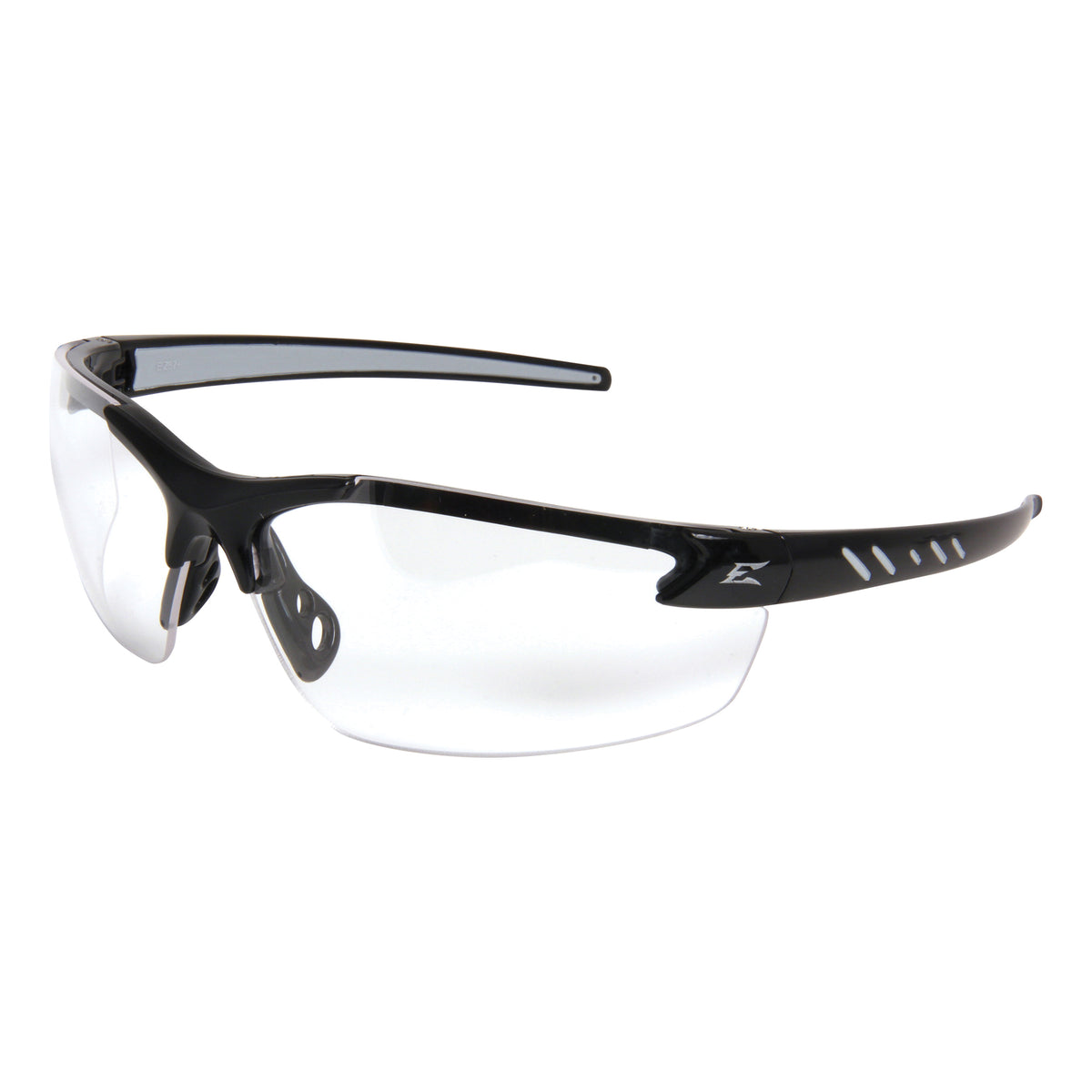EDGE® DZ111-G2 Zorge G2 Unisex Safety Glasses, Anti-Scratch, Clear Lens, Frameless Frame, Gloss Black, Nylon Frame, Polycarbonate Lens, ANSI/ISEA Z87.1+2015, MCEPS GL-PD 10-12