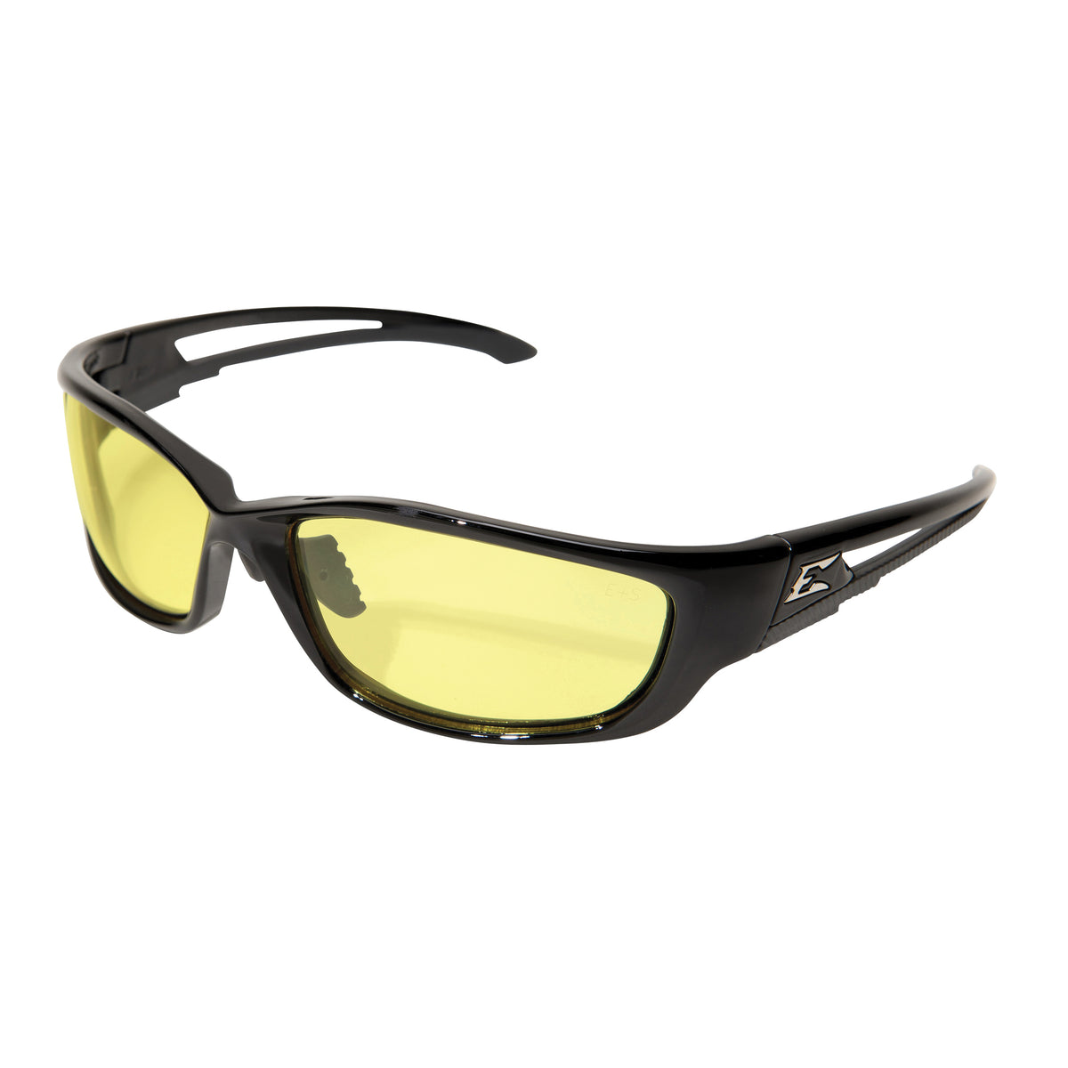 EDGE® SK-XL112 Kazbek Non-Polarized Safety Glasses, Anti-Fog/Anti-Scratch, Yellow Lens, Full-Frame Frame, Gloss Black, Nylon Frame, Polycarbonate Lens, ANSI/ISEA Z87.1+2015, MCEPS GL-PD 10-12