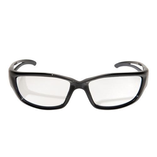 EDGE® SK-XL111VS Kazbek Unisex Safety Glasses, Anti-Scratch/Anti-Fog, Clear Lens, Full-Frame Frame, Black, Nylon Frame, Polycarbonate Lens, ANSI/ISEA Z87.1+2015, MCEPS GL-PD 10-12