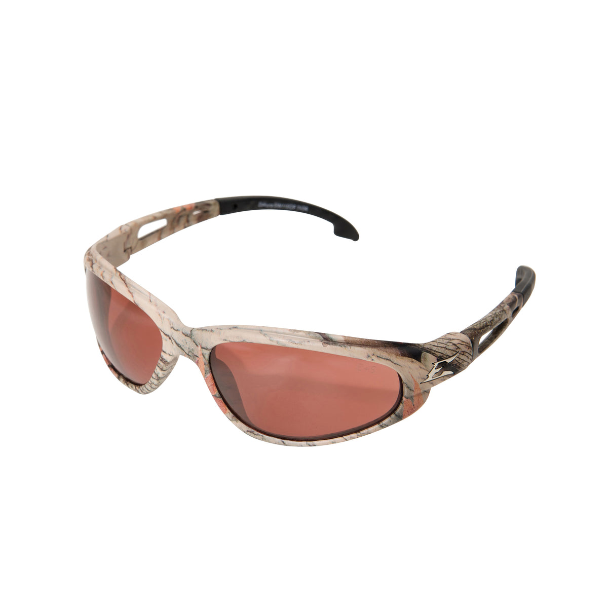 EDGE® SW115CF Dakura Non-Polarized Safety Glasses, Anti-Scratch, Copper Lens, Wrap Around Frame, Camouflage, Nylon Frame, Polycarbonate Lens, ANSI/ISEA Z87.1+2015, MCEPS GL-PD 10-12