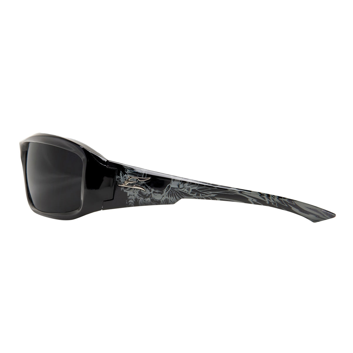 EDGE® Brazeau Non-Polarized Protective Glasses, Anti-Scratch, Smoke Lens, Black, Nylon Frame, Polycarbonateens
