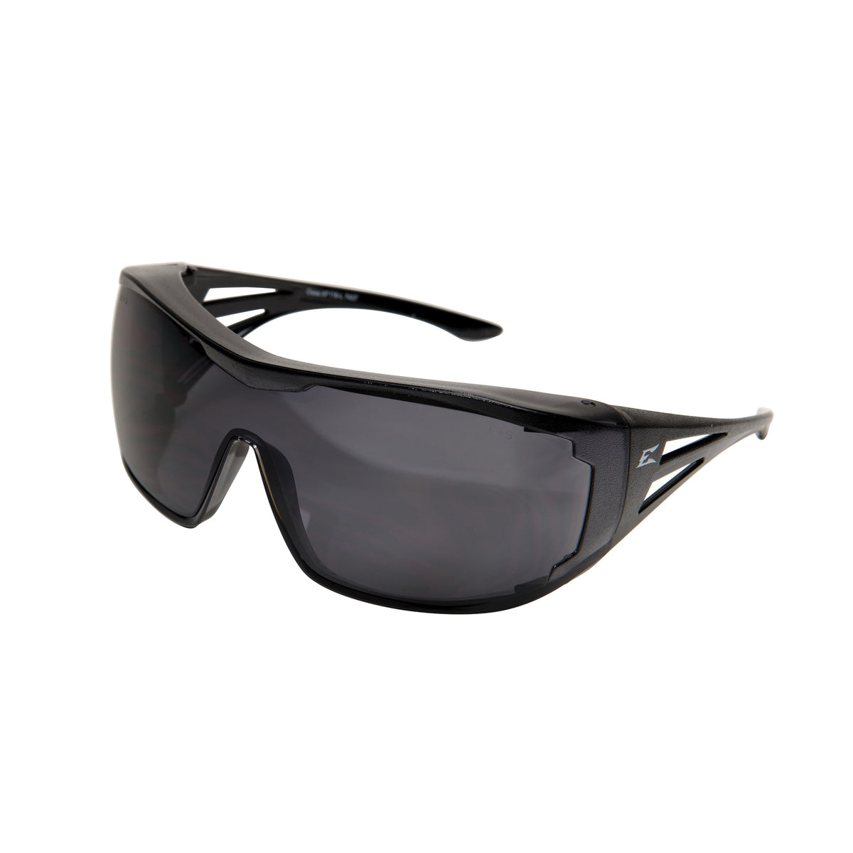 EDGE® XF116-L Ossa Non-Polarized Safety Glasses, Anti-Scratch/Anti-Fog, Smoke Lens, OTG Frame, Matte Black, Polycarbonate Frame, ANSI/ISEA Z87.1+2015, MCEPS GL-PD 10-12