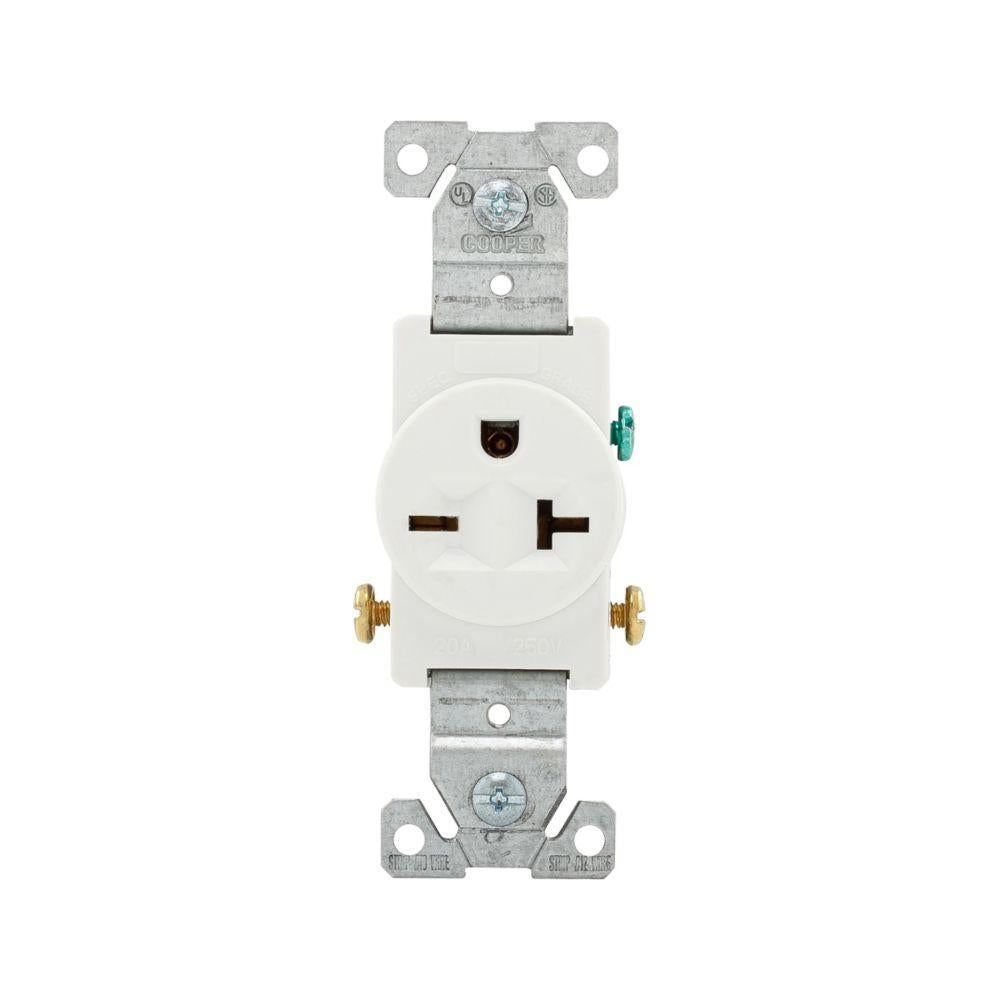 Single Straight Blade Receptacle - Nylon - 250 V AC
