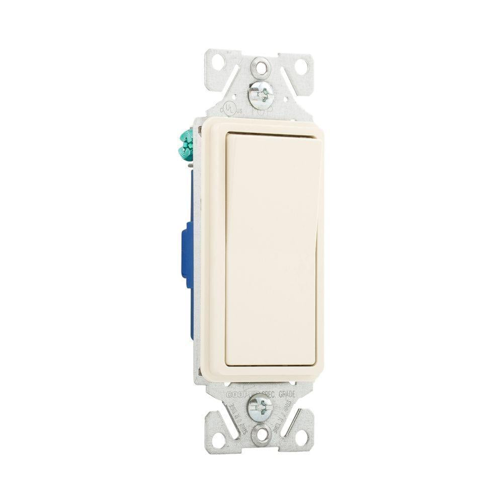 EATON Arrow Hart 7501LA Standard Grade Decorator Switch, 120/277 V AC, 15 A, 2 hp Power Rating