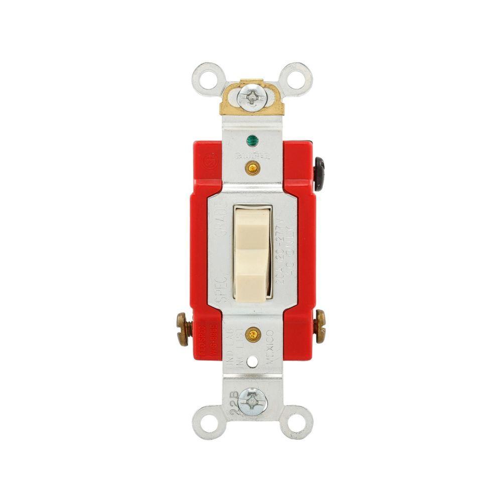 EATON Arrow Hart AH1224V 4-Way Premium Automatic Grounding Toggle Switch, 120/277 V, 20 A, 1 hp Power Rating