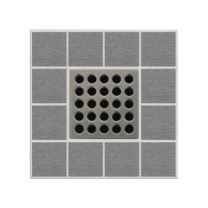 Ebbe America E4405 Shower Drain Grate, Square Pattern, 3.16 sq-in, 11 gpm, Stainless Steel/Polycarbonate