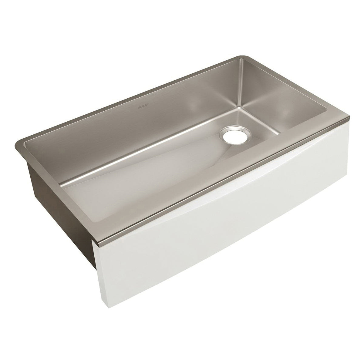 Elkay® CTXF134179R Crosstown® Contemporary Apron Front Farmhouse Kitchen Sink, Rectangle Shape, 35-7/8 in L x 20-5/16 in W x 9 in H, Reinforced Base Mount, 304 Stainless Steel, Polished Satin, Import