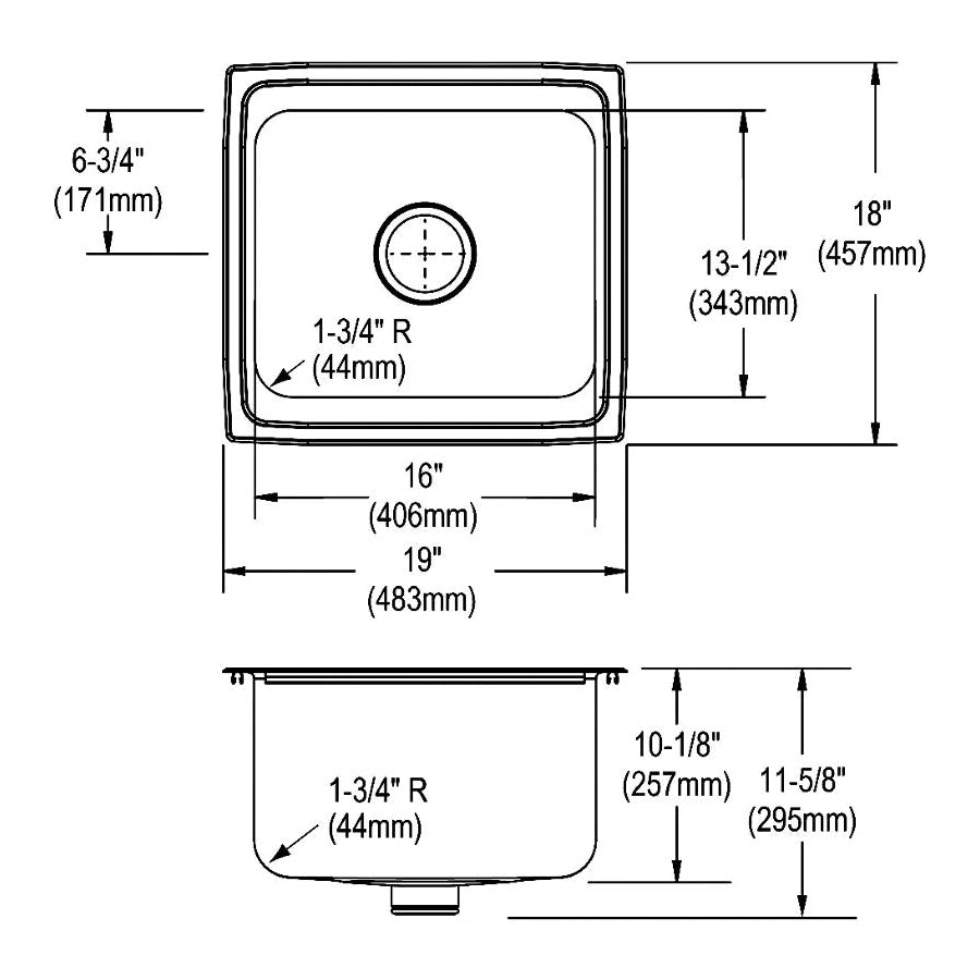 Lustertone Classic - Bar Sink - Rectangle Shape