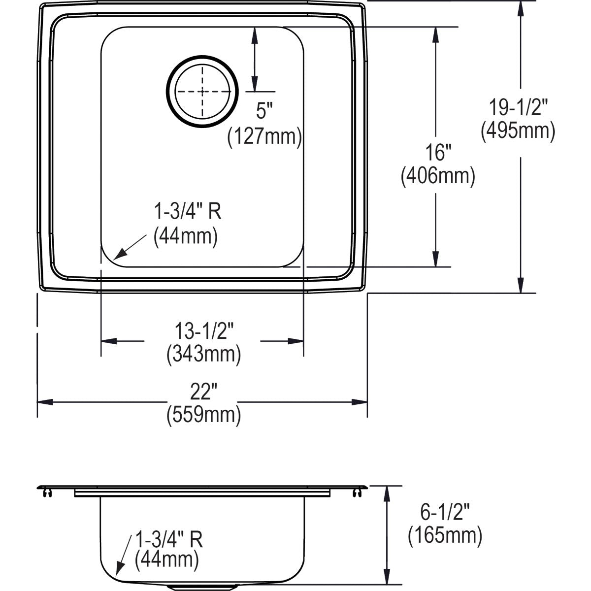 Lustertone Classic - Classroom Sink - Drop-in